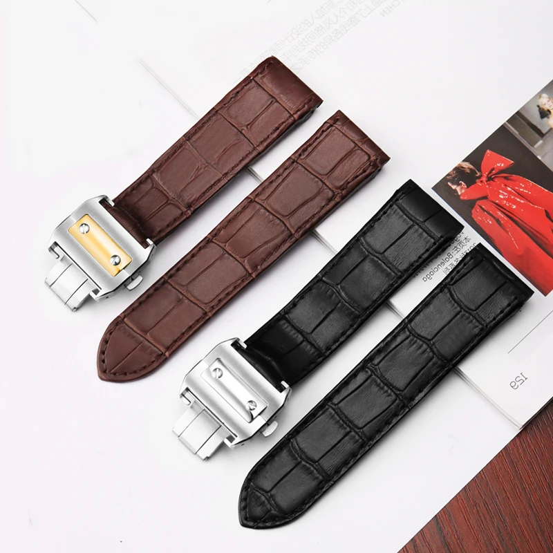 Cartier Watch Santos - High Quality Cowhide Watch Strap For