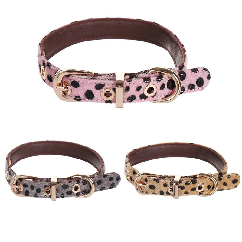 Leopard Pattern Small Dog Coll - Leather Strap Quick Release ulasan dan harga