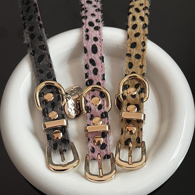 Leopard Pattern Small Dog Coll - Leather Strap Quick Release ulasan dan harga
