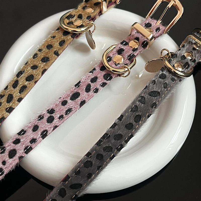 Leopard Pattern Small Dog Coll - Leather Strap Quick Release ulasan dan harga