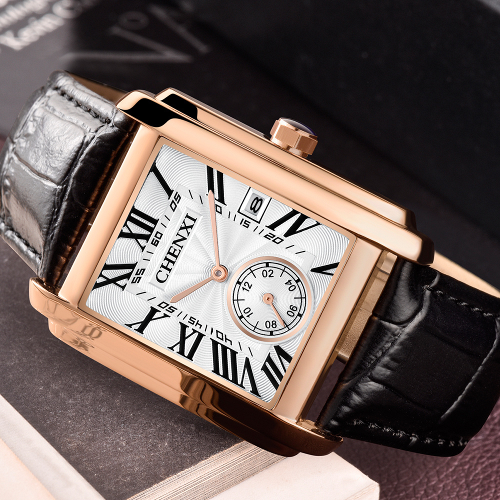 CHENXI 8216 Fashion Classic Sq - Leather Watch Band Men ulasan dan harga