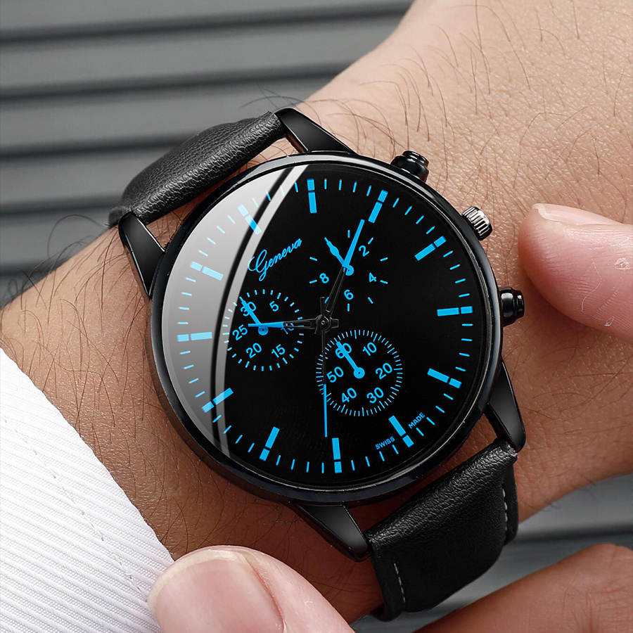 3PCS Fashion Men Business Watc - Leather Watch Band Men ulasan dan harga