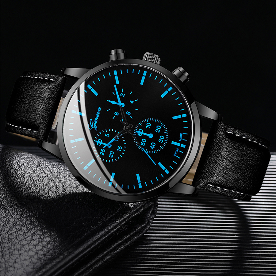 3PCS Fashion Men Business Watc - Leather Watch Band Men ulasan dan harga